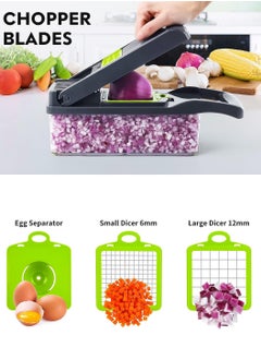 LEOKOR 12 In 1 Veggie Chopper Slicer Cutter Food Dicer with Container Hand Guard Draining Basket  - Image 2
