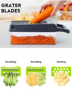 LEOKOR 12 In 1 Veggie Chopper Slicer Cutter Food Dicer with Container Hand Guard Draining Basket  - Image 3