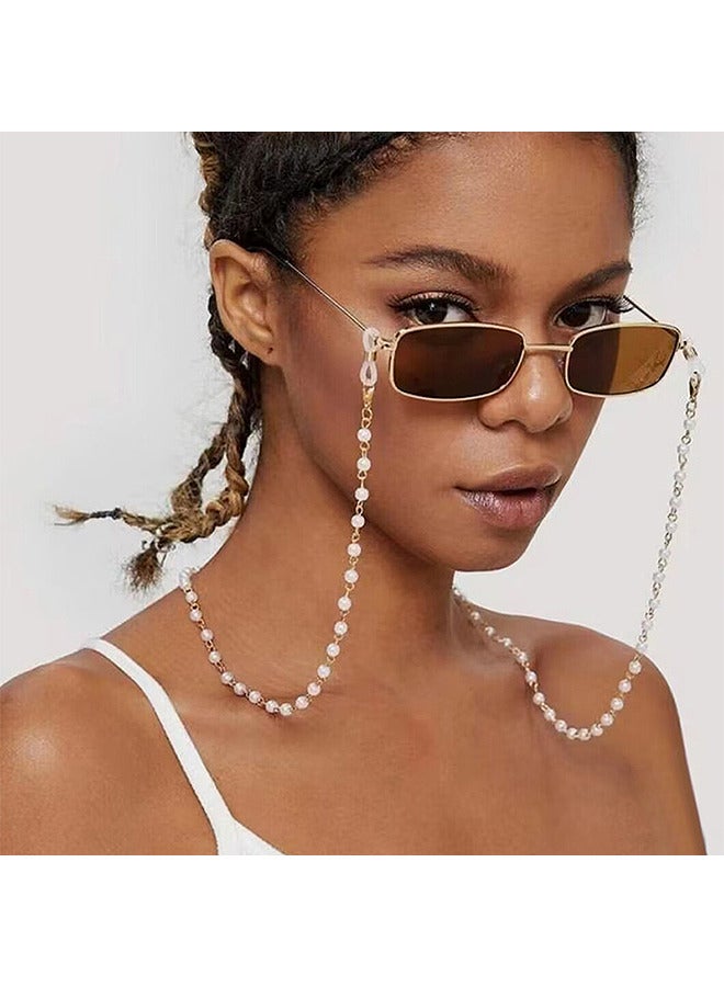 Depend Pearls Eyeglass Chain For Women, Sunglasses Chain Reading Glasses Chain Strap Necklace Eyeglass Holder Cords Lanyards For Elderly, Artificial Pearl - Image 1