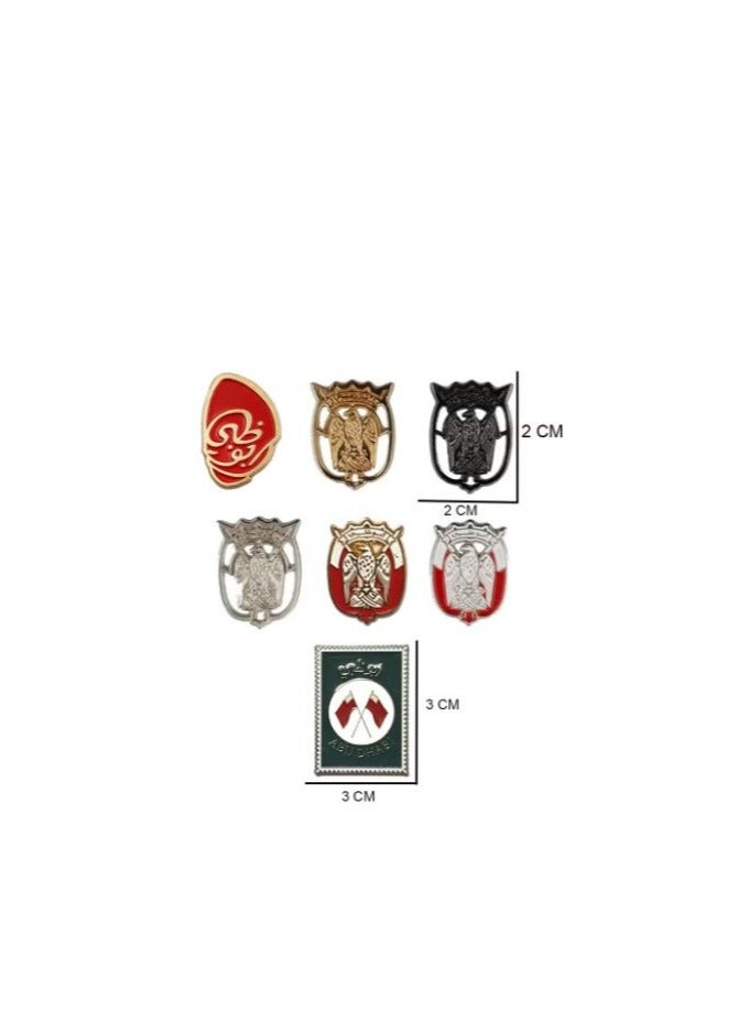RKN Abu Dhabi 2D Sticker Badge UAE Abu Dhabi 7 Pcs Mix Logo Design Sticker Badge Metal 3cm - Image 2