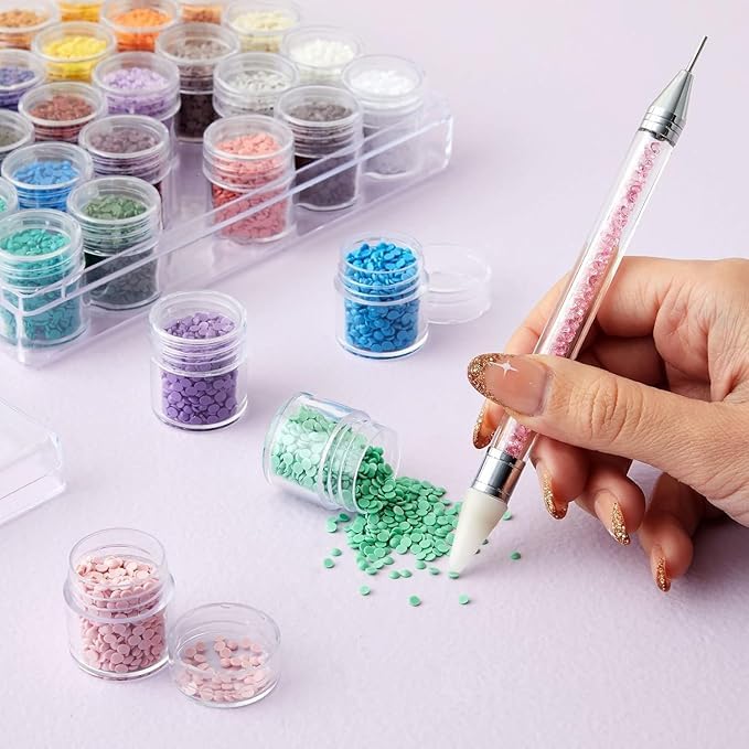 Plastic Storage Box Clear 30 Small Diamond Painting Storage Boxes Round Removable with Lid for Jewelry DIY Craft Earrings Sequins Embroidery  - Image 2