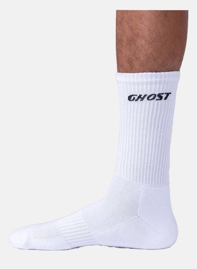 Ghost Cushioned Crew Socks (4 Pairs) - White - Image 1