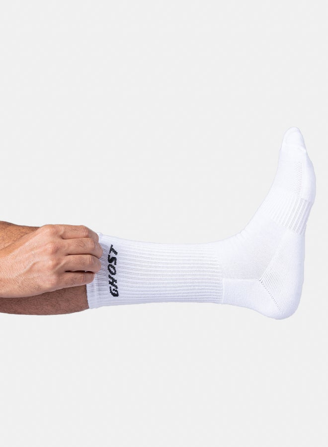 Ghost Cushioned Crew Socks (4 Pairs) - White - Image 3