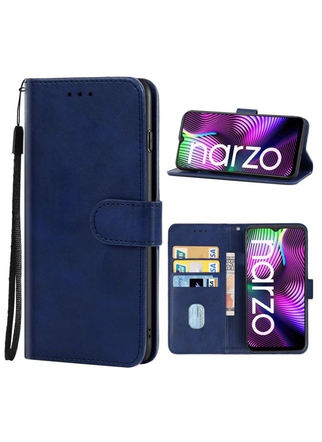 HuHa Case Cover For Realme Narzo 20 Leather Phone Case Blue 