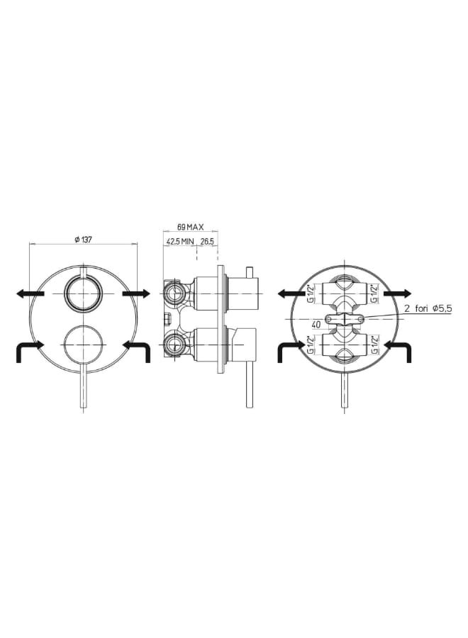 ديورافيت سكالا وش خلاط دفن 2 مخرج بالمحول - Image 3