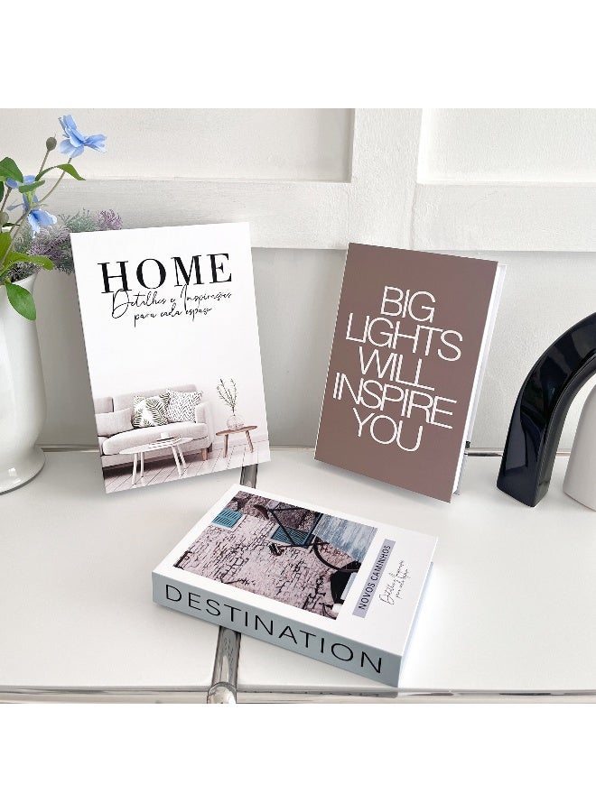 NIBEMINENT 3 Pieces Decorative Books, Faux Books with Hidden Storage, Decorative Books for Bookshelf Coffee Table, Decorative Book Boxes, Hollow Fake Books for Living Room  - Image 1