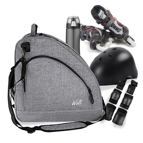 WOLT Ice Skate Bag - Roller Skate Bags, Inline Skate Bag with Adjustable Shoulder Strap for Both Youth and Adults.grey - Image 3