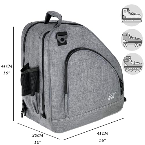 WOLT Ice Skate Bag - Roller Skate Bags, Inline Skate Bag with Adjustable Shoulder Strap for Both Youth and Adults.grey - Image 2