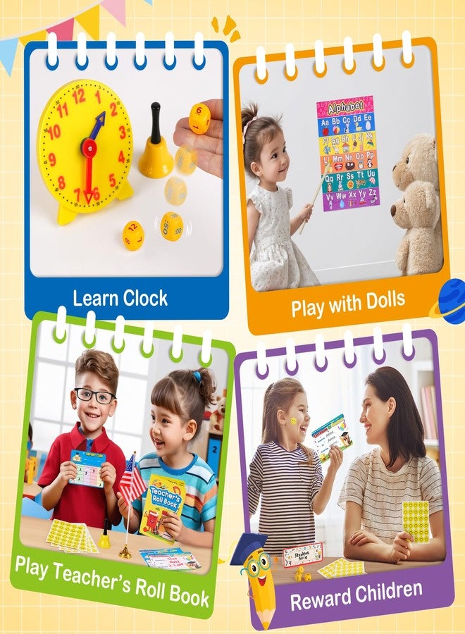 Alritz Pretend Teacher Playset, Role Pretend Play Kids School Toys Kit Include Map, Calendar, White Board Boys Girls Toys, Christmas Birthday Gift for Ages 5 6 7 8 9 10 11 12 13+ - Image 4