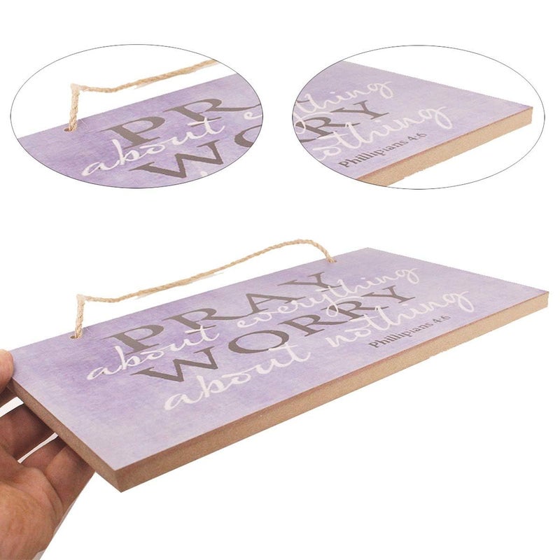bouti1583 Pray About Everything Wooden Sign Decor 9.5"" by 5.75"" 41-250 (Standard Version) - Image 5