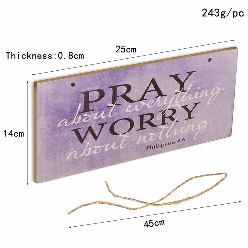 bouti1583 Pray About Everything Wooden Sign Decor 9.5"" by 5.75"" 41-250 (Standard Version) - Image 4