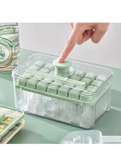 Y&D Press-type Transparent Household Ice Cube Ice Cube With Lid Easy Demoulding Silicone Ice Cube Ice Maker Silicone Mold-Medium Light Green One Layer 28 Cells  - Image 3