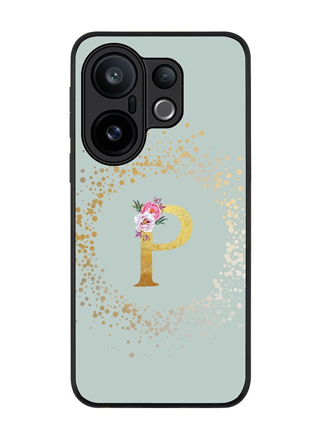 Stylizedd For vivo X200 FE / S30 Pro mini Case,Slim fit Camera Protection, Shockproof Thin Phone cover  - Custom Monogram Floral - P  (Light Grey )