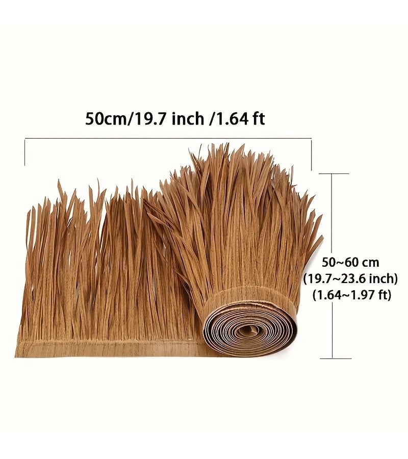 1pc Heat Resistant Artificial Palm Thatch Roof Rolls Garden Fence Decoration - Image 1