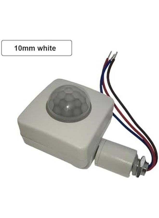 مستشعر الحركة PIR 110-220 فولت مفتاح ضوء خارجي أوتوماتيكي بالأشعة تحت الحمراء مؤقت 10 مم أبيض - Image 3