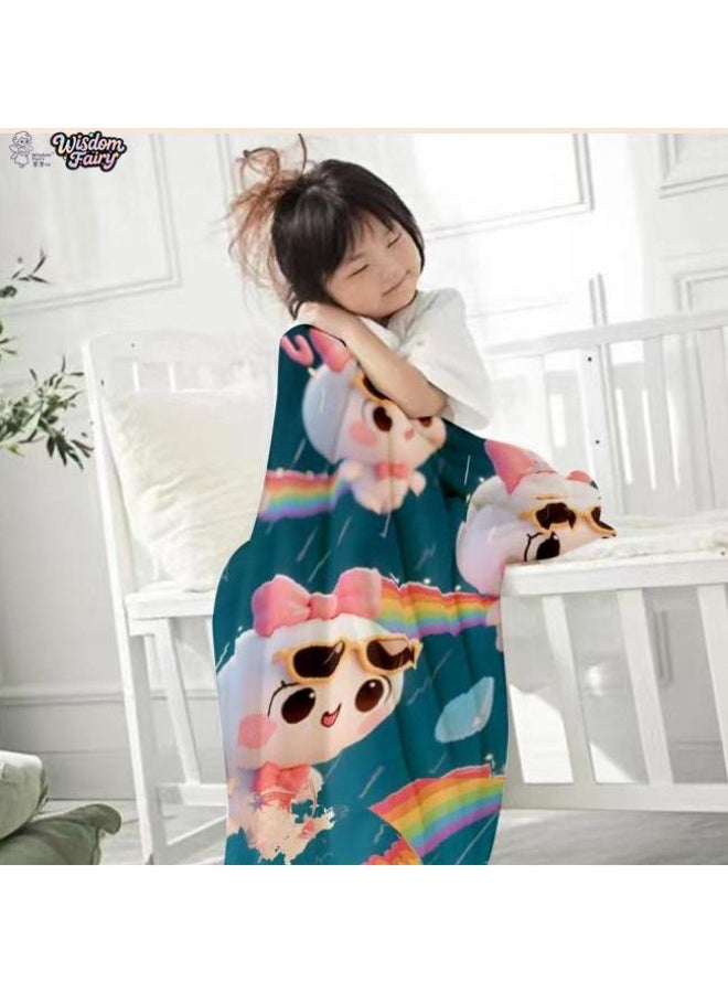 general Wisdom Fairy (latest) flannel thin blanket (warm and comfortable, suitable for sleep, game use, dust and sandproof) 150cm*200cm - 93 - Image 1
