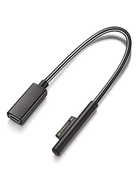 Surface to USB C Charging Cable (Female USB-C, 20 cm), Compatible with Microsoft Surface Pro 7/6/5/4/3 Go3/2/1 Laptop4/3/2/1, Requires 15V/3A USB-C Charger