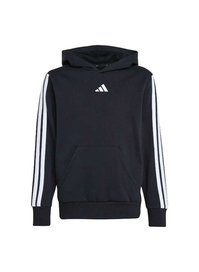 Adidas Adidas J 3S Fl Hd 225 Black Hooded Sweat Sweatshirts For Kids