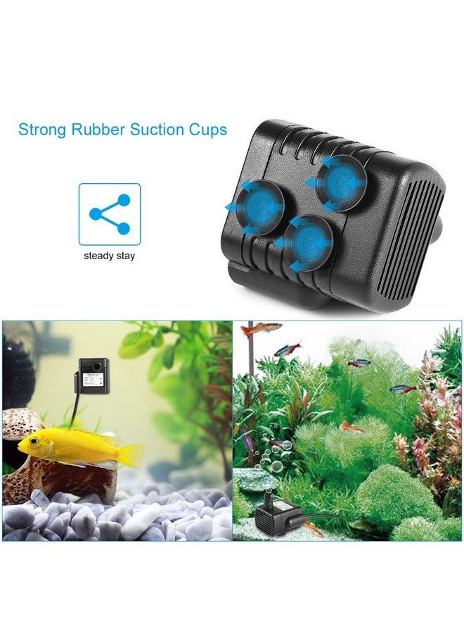 LEDGLE Mini USB Fountain Pump Compact Submersible Pumps Efficient 5V Water Pump for Small Pond, Fish Tank, Long Cord, 180L/H, Black - Image 4