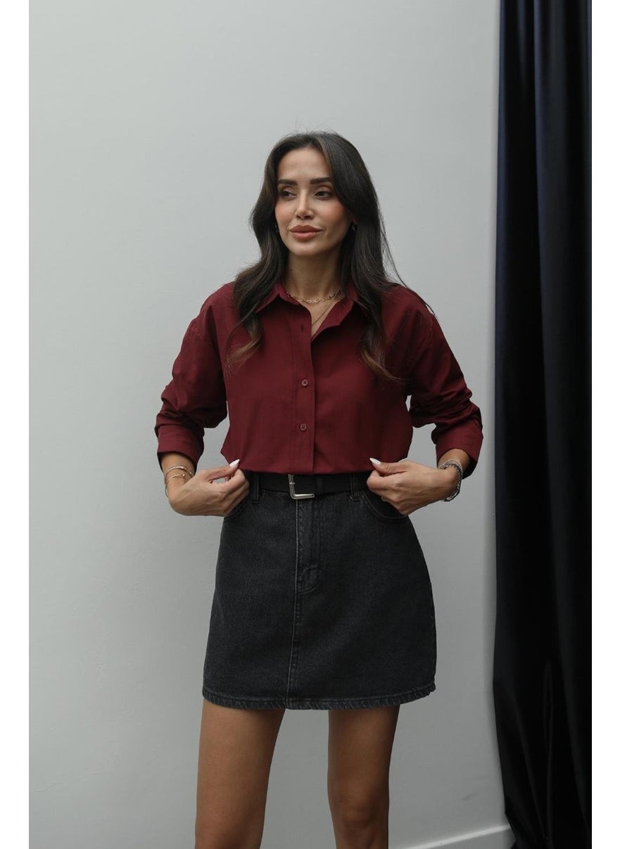 Havoş Maroon Selleck Basic Shirt  - Image 2