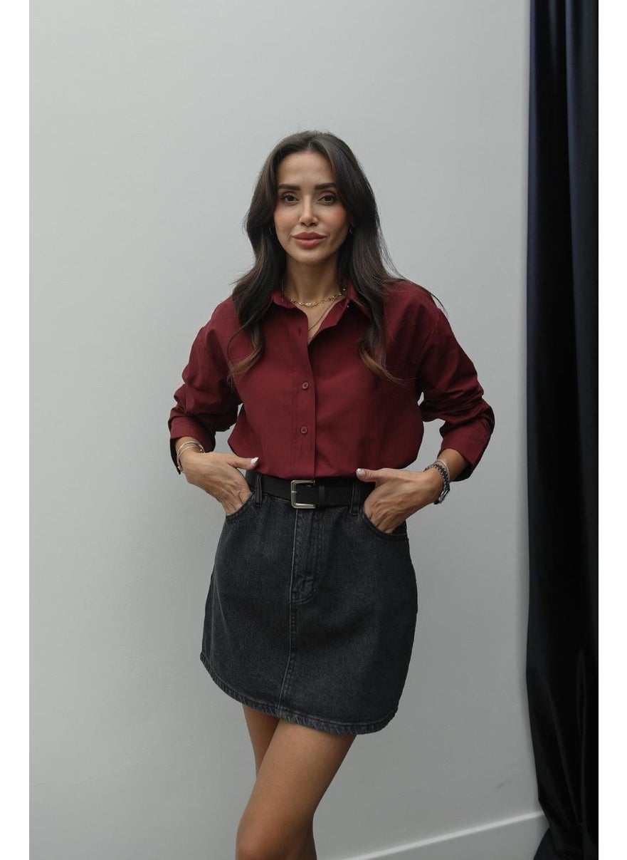 Havoş Maroon Selleck Basic Shirt  - Image 1