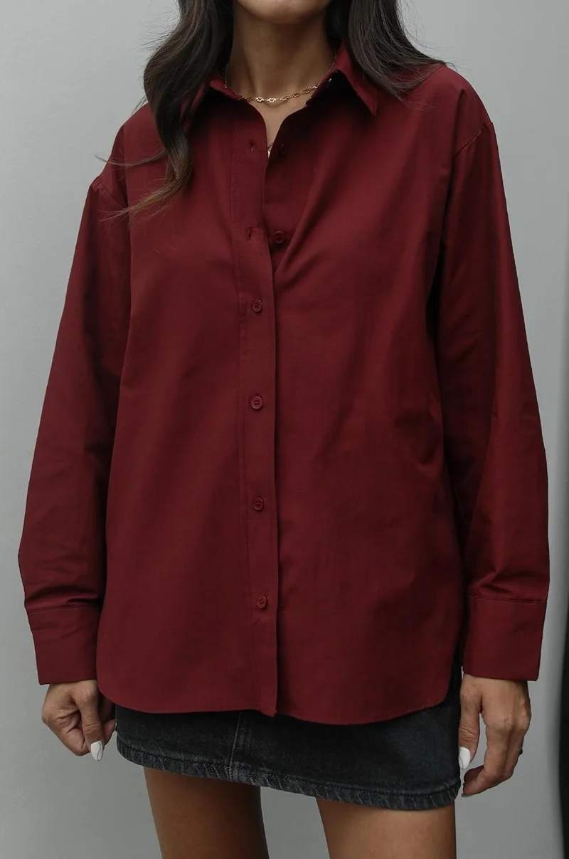 Havoş Maroon Selleck Basic Shirt