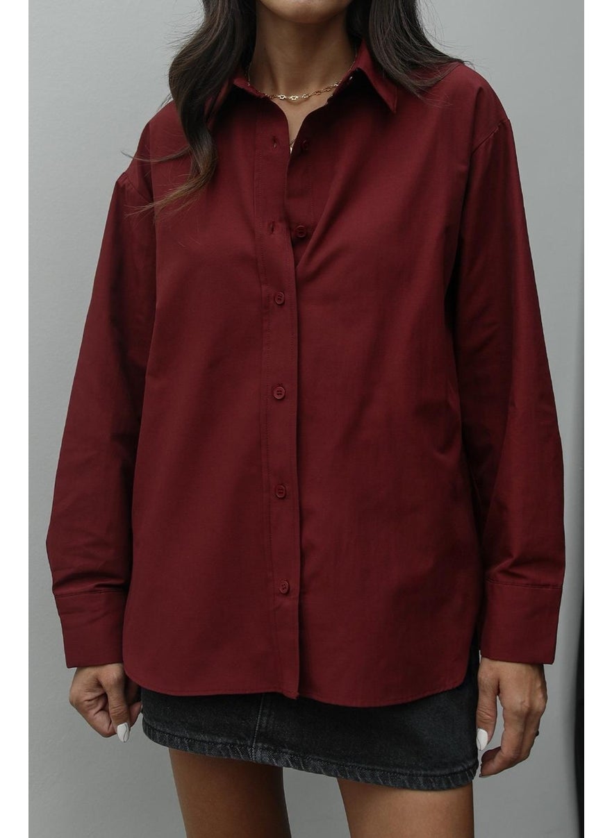 Havoş Maroon Selleck Basic Shirt  - Image 4