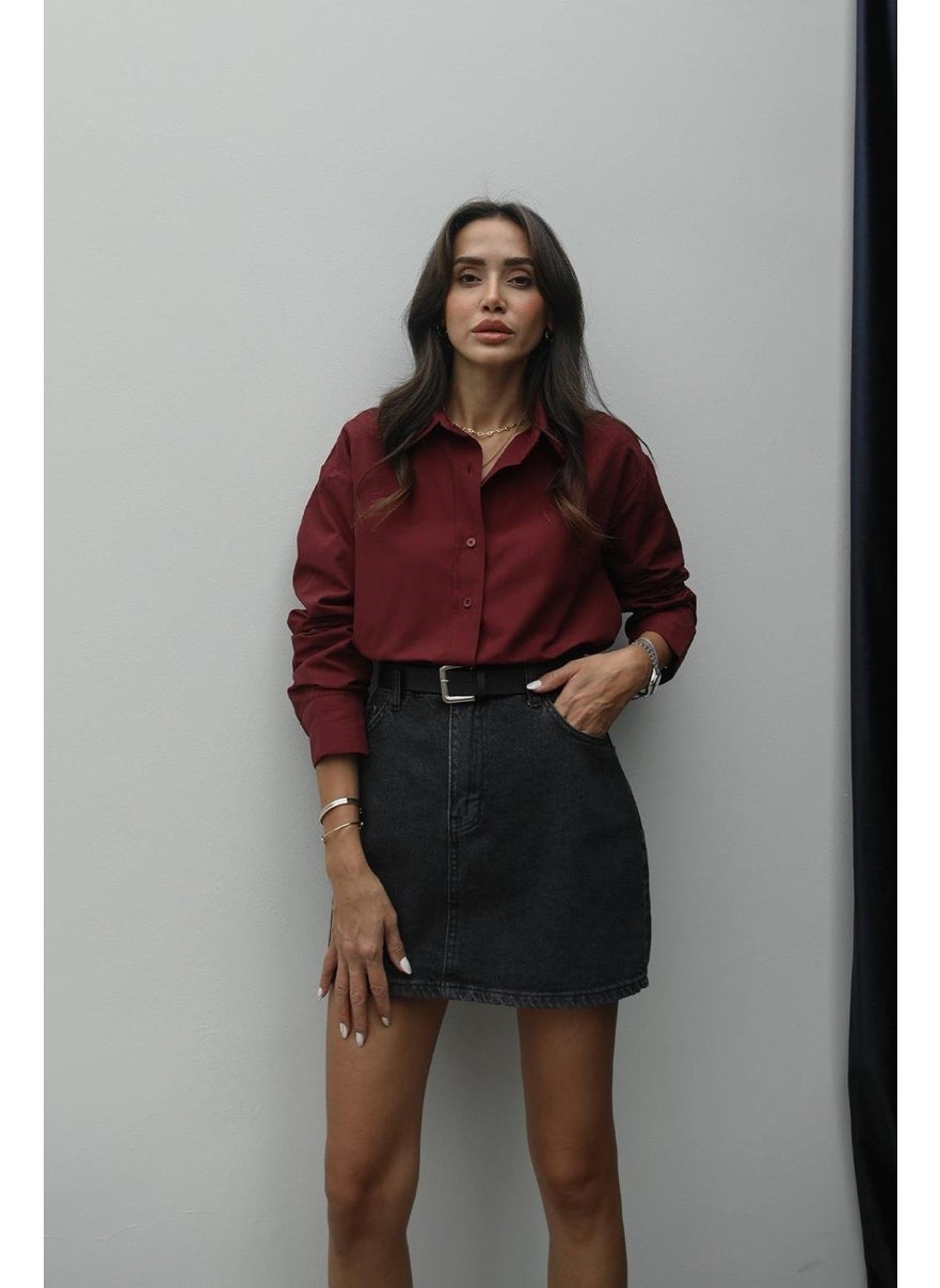 Havoş Maroon Selleck Basic Shirt  - Image 3