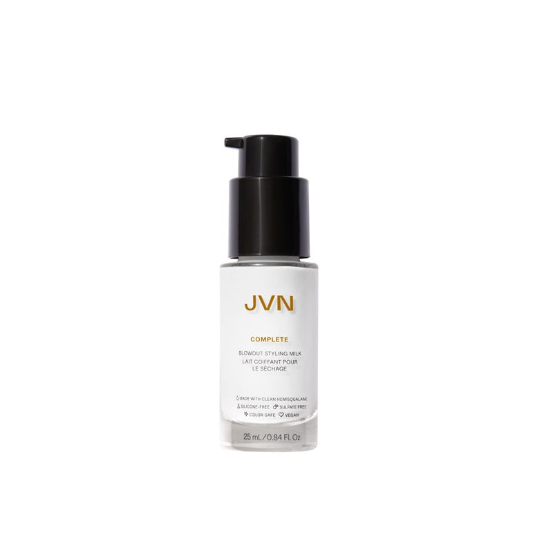 JVN Complete Blowout Styling Milk Heat Protector Cream AntiHumidity Smooths Protects  Travel Size