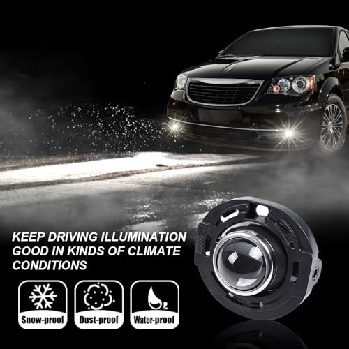 GPLUS G-PLUS Front Bumper Driving Fog Lights, Compatible with Chrysler 300 2014/Dodge Avenger Charger/Chrysler 200 2014 2015/Dodge Challenger Durango Cherokee (Clear Lens) - Image 2