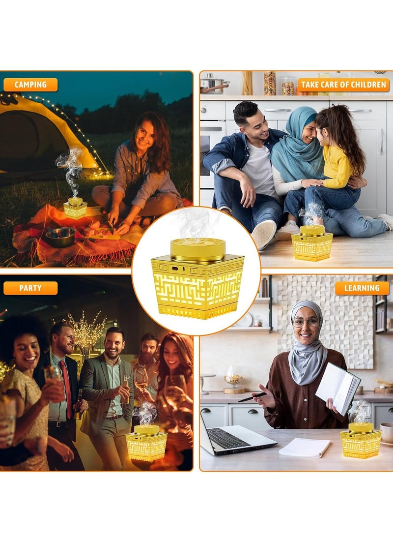 TIGER Quran Speaker & Mini Incense Burner Bakhoor with Remote Control, Bluetooth Night Light MP3 Music Player, 114 Quran Chapters, 18 Reciters & 17 Translations, Multicolor LED Changing Light, Ideal Gift for Muslims  - Image 4