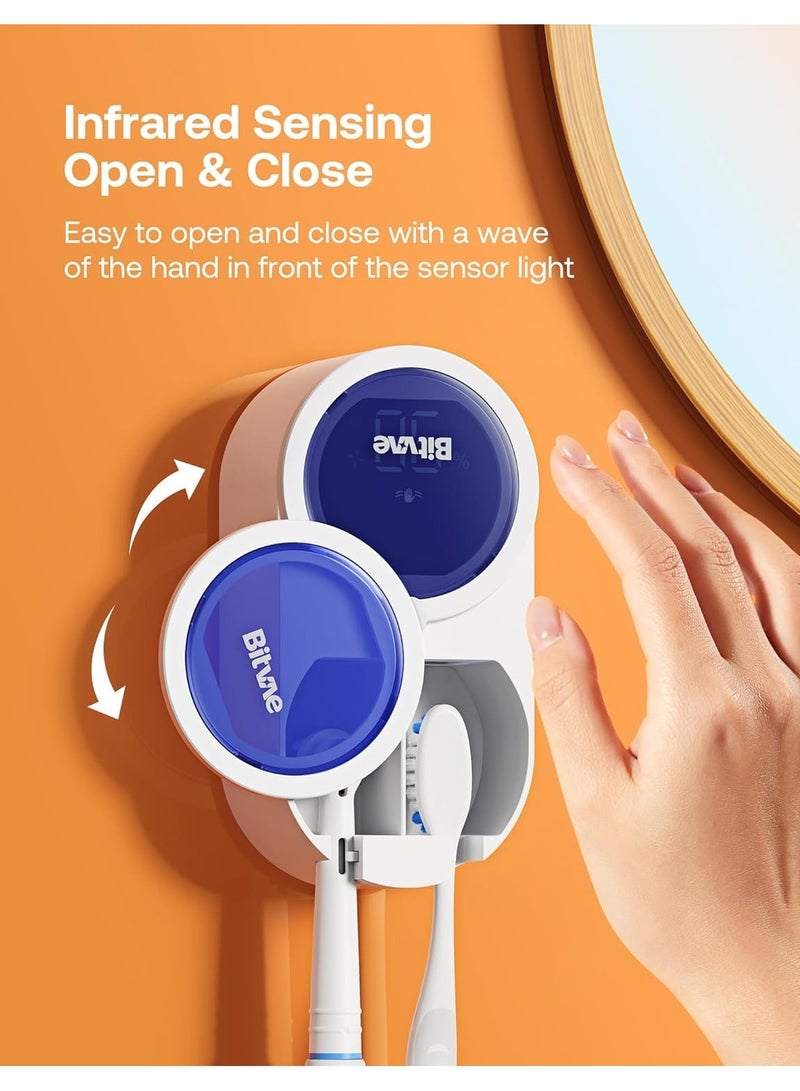 zenvo X Toothbrush Cleaner with UV-C Sterilization and Air Drying – LED Smart Screen, Rechargeable, Wall Mount – White - Image 4