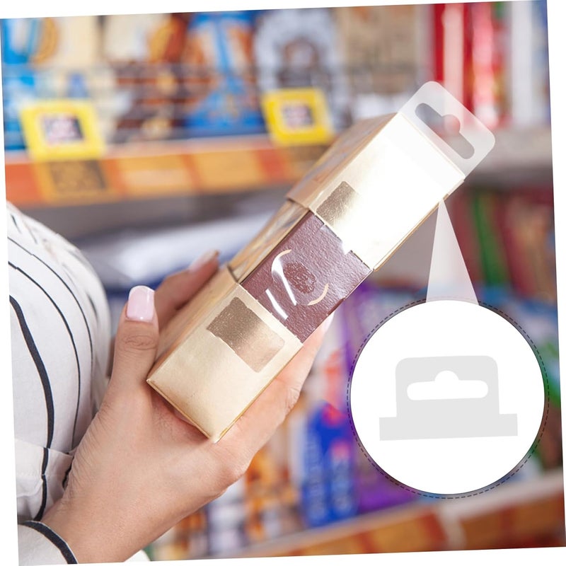 ULDIGI 300pcs Self-Adhesive Hanging Tabs PVC Sticky Tabs for Retail Merchandise Display and Easy to Use Adhesive Hanger Tags for Packaging and Decoration - Image 2