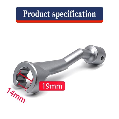 JEUCLEL 19mm 1/2" Dr. Common Rail Injection Fuel Line Nut Socket, 12 Point Injection Line Flare Nut Wrench Open Type for Mercedes-Benz Diesel Engine, Injector Line Removal Tool Opening Socket - Image 2