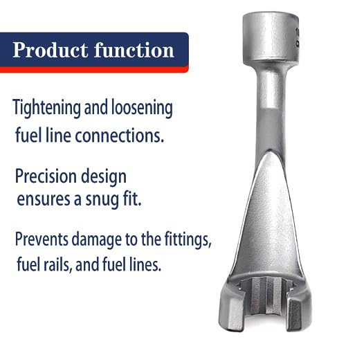 JEUCLEL 19mm 1/2" Dr. Common Rail Injection Fuel Line Nut Socket, 12 Point Injection Line Flare Nut Wrench Open Type for Mercedes-Benz Diesel Engine, Injector Line Removal Tool Opening Socket - Image 3