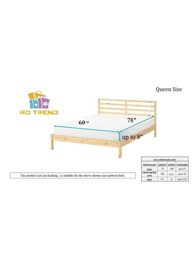 RD TREND Presents Luxurious Glace Cotton Super Soft 210 TC 360° Elastic Fitted Bedsheet Queen Size (78X60X8 Inch) with 2 Pillow Covers, Color-Cream - Image 5