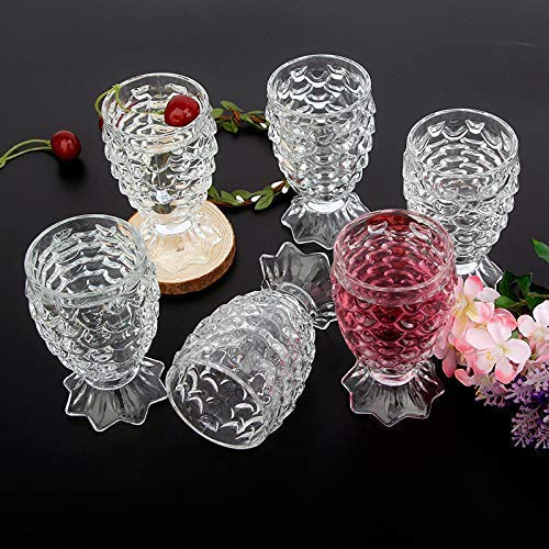 Kosh Diamond Crystal Cut Whiskey Bar Glass for Drinking Bourbon Whisky Scotch Cocktails Cognac Old Fashioned Cocktail Tumblers 205 ML Approx Set of 6 PineappleFish Bubble Shape - Image 3