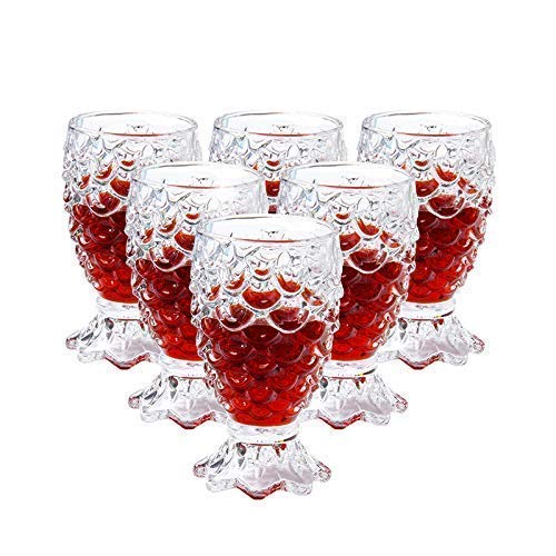 Kosh Diamond Crystal Cut Whiskey Bar Glass for Drinking Bourbon Whisky Scotch Cocktails Cognac Old Fashioned Cocktail Tumblers 205 ML Approx Set of 6 PineappleFish Bubble Shape - Image 1