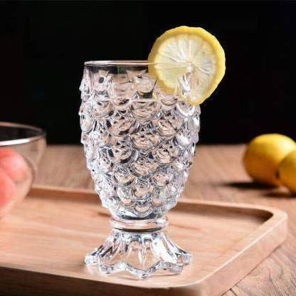 Kosh Diamond Crystal Cut Whiskey Bar Glass for Drinking Bourbon Whisky Scotch Cocktails Cognac Old Fashioned Cocktail Tumblers 205 ML Approx Set of 6 PineappleFish Bubble Shape - Image 4