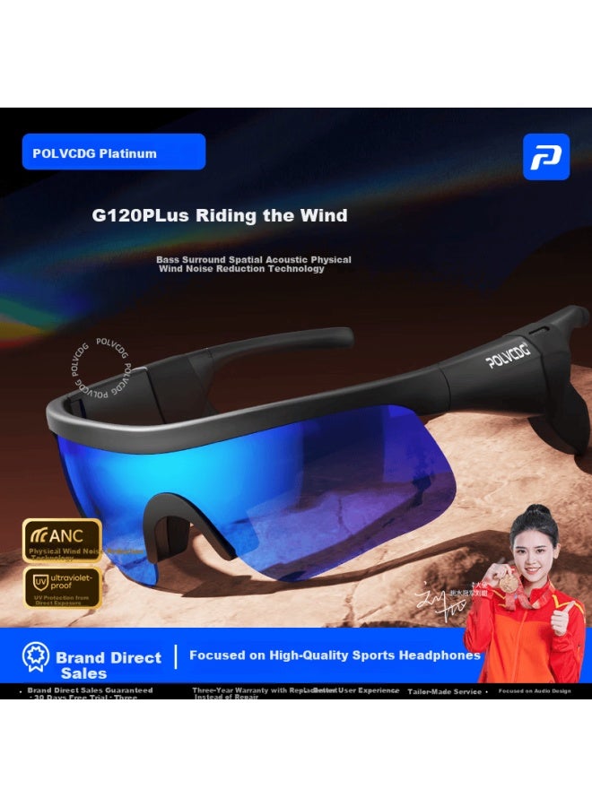 Polvcdg G120 Plus Bluetooth Cycling Gl Wireless Open-ear Sports Headphones Audio Gl Outdoor Uv Protection Wind Noise Reduction Long Battery Life - Image 1