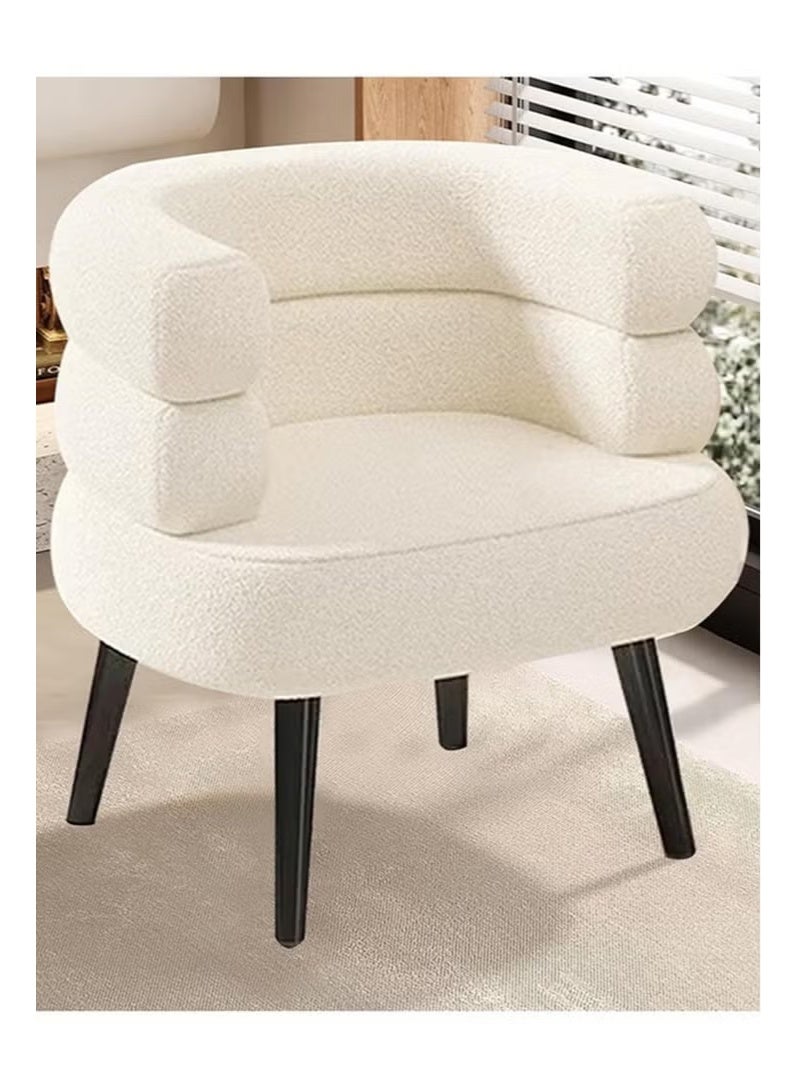 والالا كرسي مكياج مبطن - كرسي أسطواني دائري بأرجل ذهبية | كرسي بذراعين منجد صغير الحجم لغرفة النوم، وغرفة المعيشة، وغرفة النوم (بيج، 67*55*67 سم) - Image 1