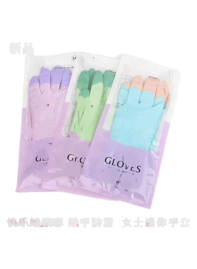 2-piece set of multi-purpose cleaning gloves to protect your hands while cleaning in the kitchen or bathroom. Random color. - Image 2
