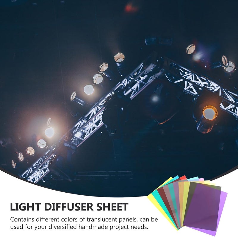 10pcs Colored PVC Light Gel Sheets 0.3mm 210x297mm for Photo Video Stage Lighting Filters with Red Blue Yellow Purple Green Orange Fluorescent Green and Black Tea Overlays - Image 3