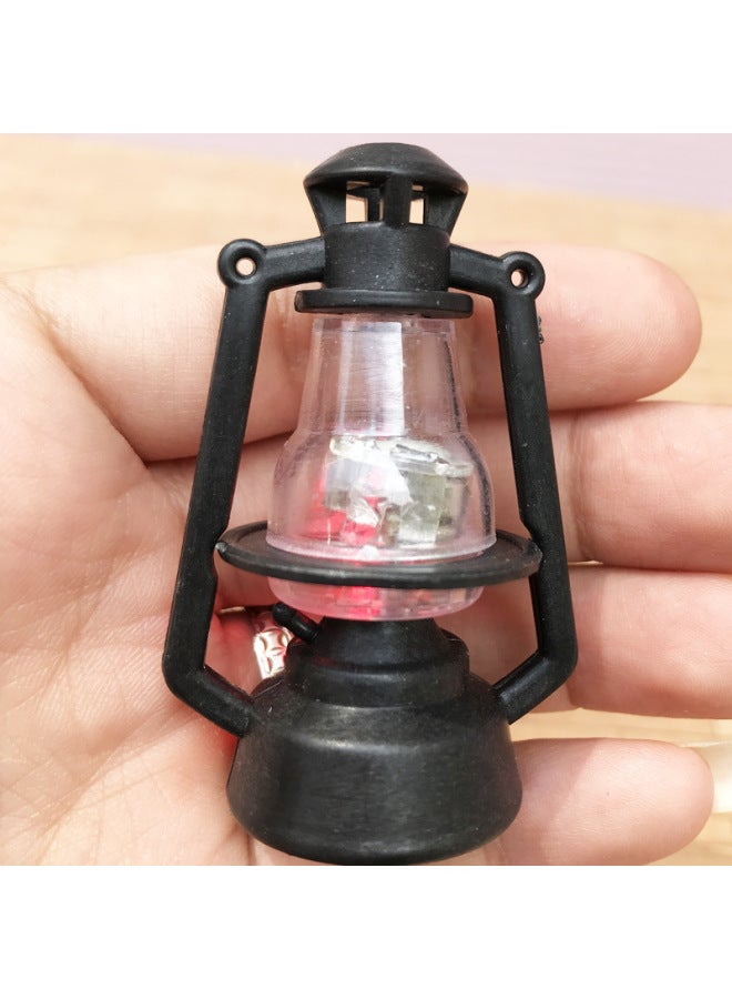 1:12 Doll House Dollhouse Mini Model Play House Toy Diy Black Plastic Kerosene Lamp Led Can Be Bright-Colour:Black Kerosene Lamp (shakes To Light)  - Image 1