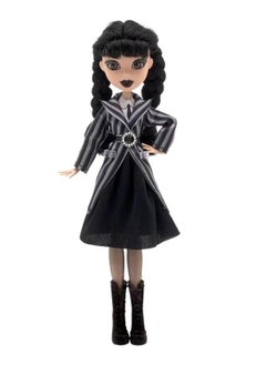 General Monsters High School Wednesday Dolls & Accessories, Wednesday Addams' Collection at Nevermore Academy, Uniforms with Items and Backpacks, Doll Stands  - Image 1
