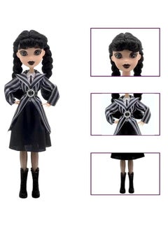 General Monsters High School Wednesday Dolls & Accessories, Wednesday Addams' Collection at Nevermore Academy, Uniforms with Items and Backpacks, Doll Stands  - Image 2