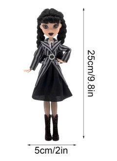 General Monsters High School Wednesday Dolls & Accessories, Wednesday Addams' Collection at Nevermore Academy, Uniforms with Items and Backpacks, Doll Stands  - Image 4