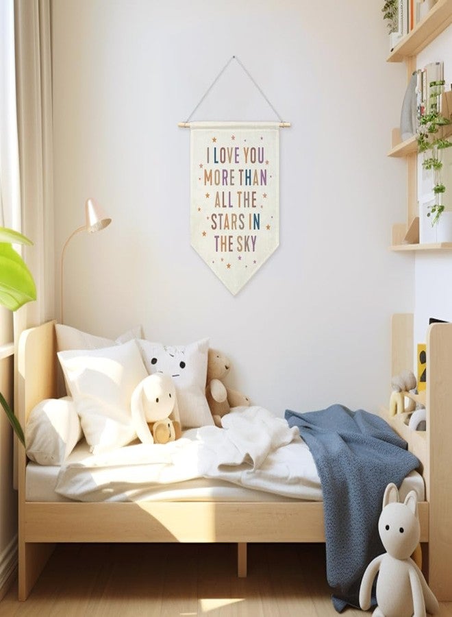 AGMDESIGN I Love You More Than All The Stars In The Sky Canvas Hanging Pennant Flag Banner, Nursery Decor, Home Kids Room Bedroom Playroom Flag Decor, Inspirational Birthday Gifts for Daughter - Image 5