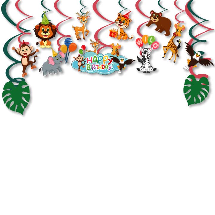 Festiko® 12 Pcs Jungle Theme Swirls with Cutouts, Jungle Theme 1st Birthday Supplies, Jungle Theme Decoration Supplies, Jungle Safari Theme Decorations - Image 5