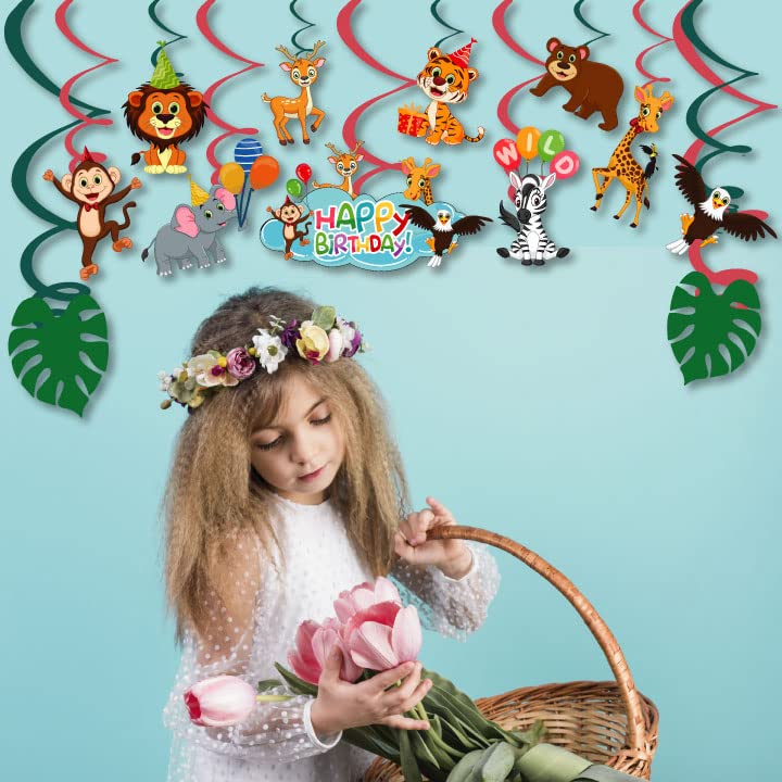 Festiko® 12 Pcs Jungle Theme Swirls with Cutouts, Jungle Theme 1st Birthday Supplies, Jungle Theme Decoration Supplies, Jungle Safari Theme Decorations - Image 4